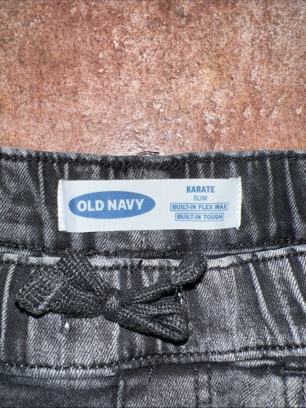 Old Navy Black Washed Denim Shorts with Frayed Hem - Picture 3 of 4